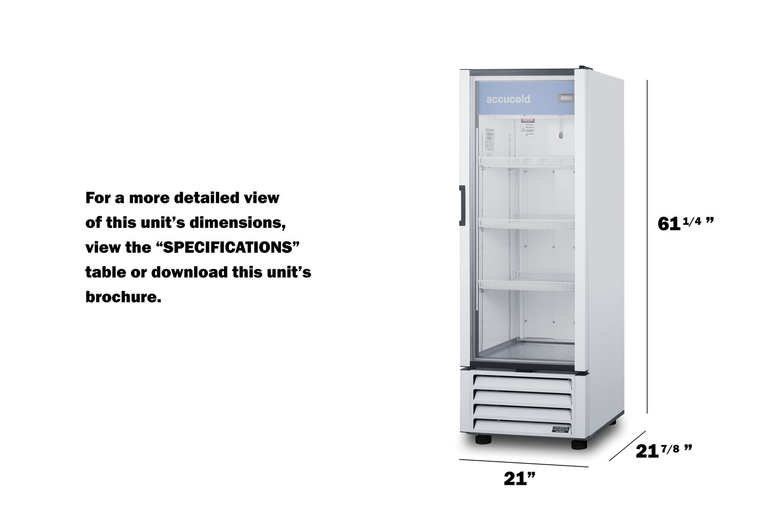 7.56 cu.ft. commercial beverage center with self-closing glass door and digital controls